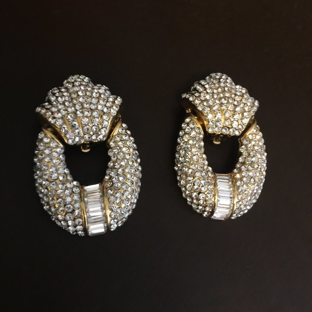 JARIN USA Swarovski Crystal Earings HUGE Gorgeous!